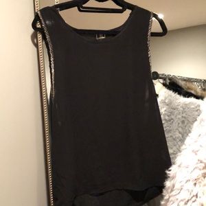 Sheer black silver blouse